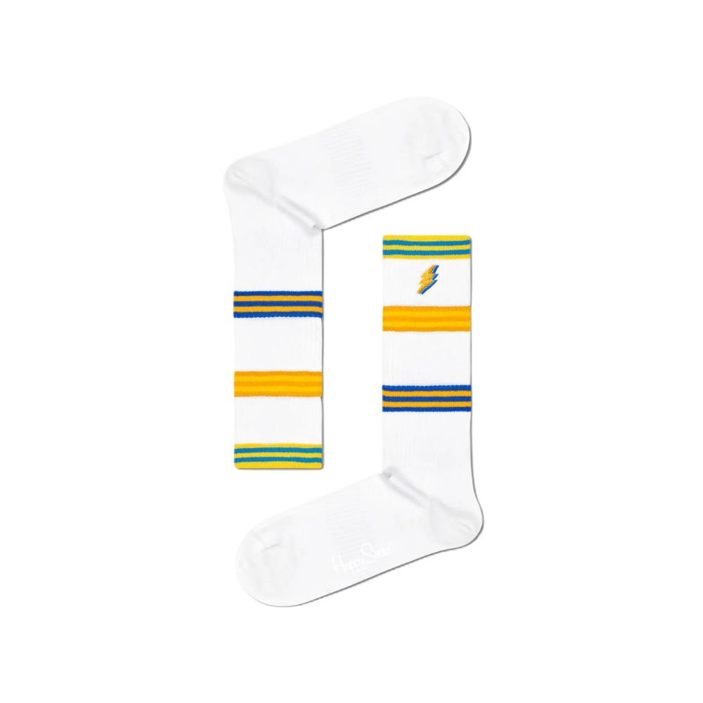 

Белый хлопковый носок Happy Socks