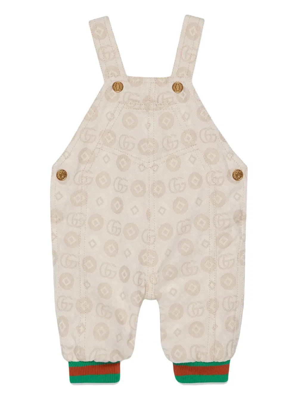 Комбинезон из хлопка двойной плотности Gucci Kids, нейтральный