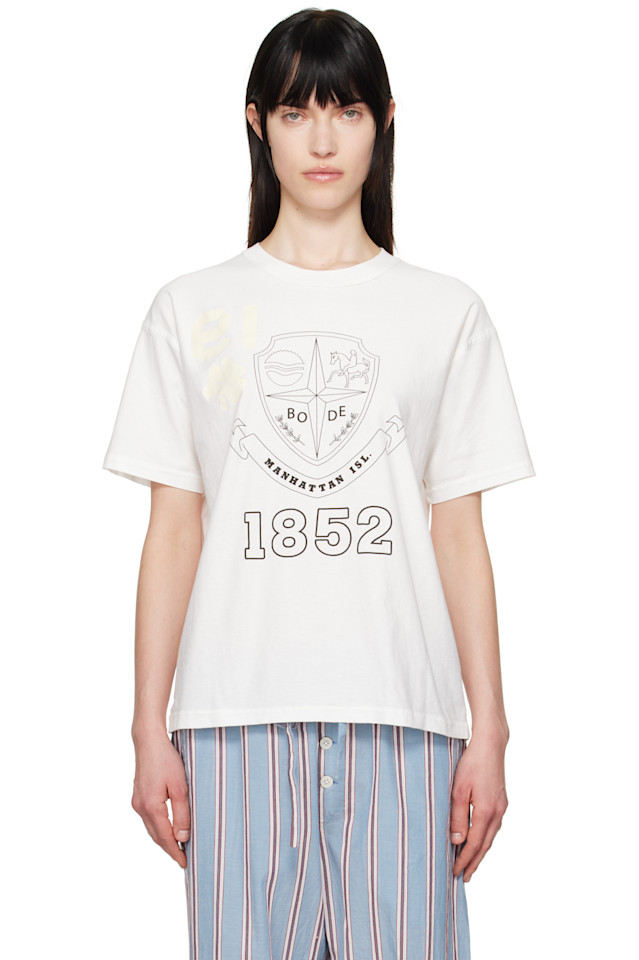 

Футболка обратная Crest Bode, цвет cream
