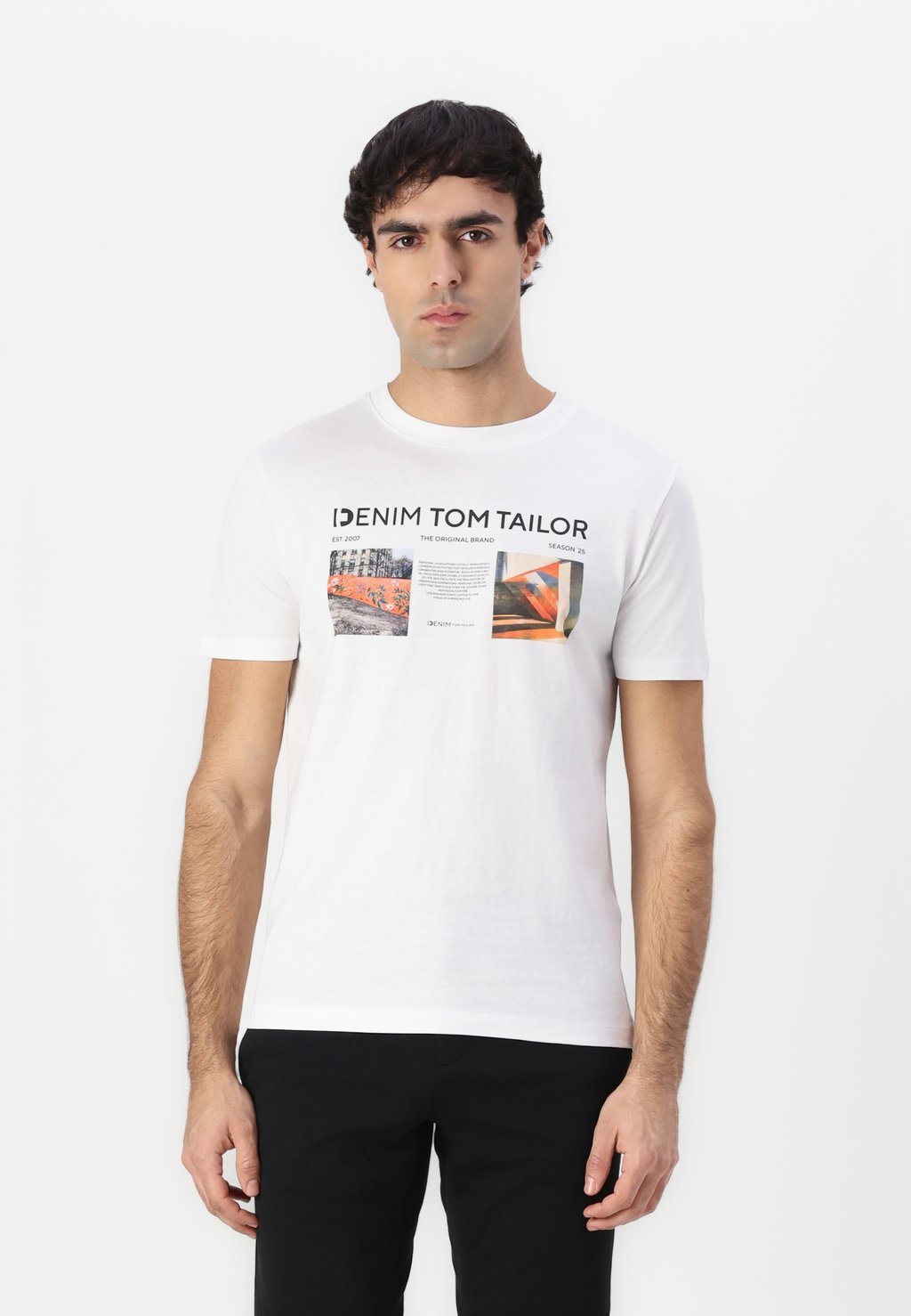 

Футболка с принтом PHOTO TOM TAILOR DENIM, белый