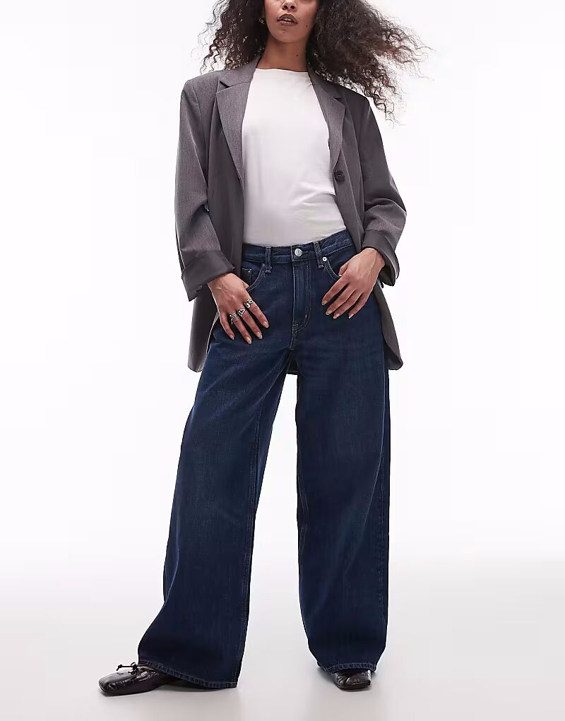 

Джинсы ARKET Cloud с низкой посадкой и широкими штанинами, чистого темно-синего цвета