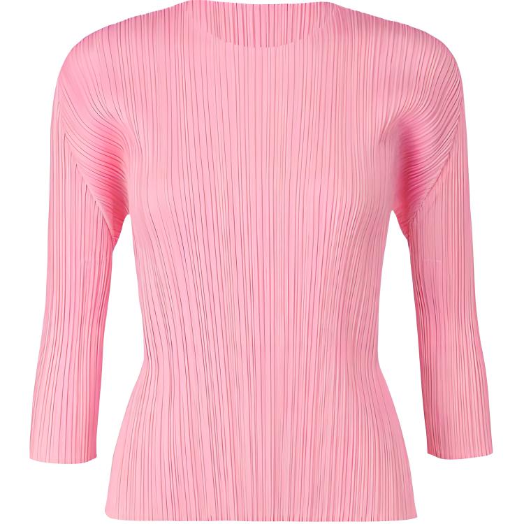 

Футболка с рукавом реглан женская розовая PLEATS PLEASE ISSEY MIYAKE
