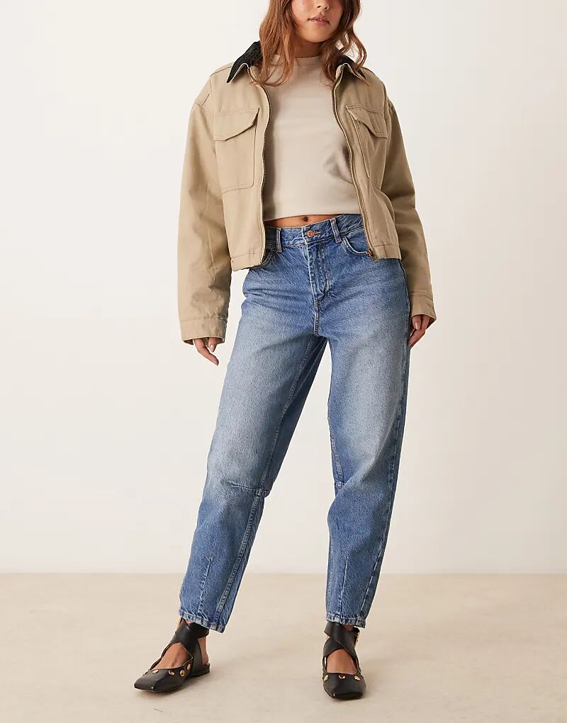 

Зауженные джинсы до щиколотки синего цвета New Look