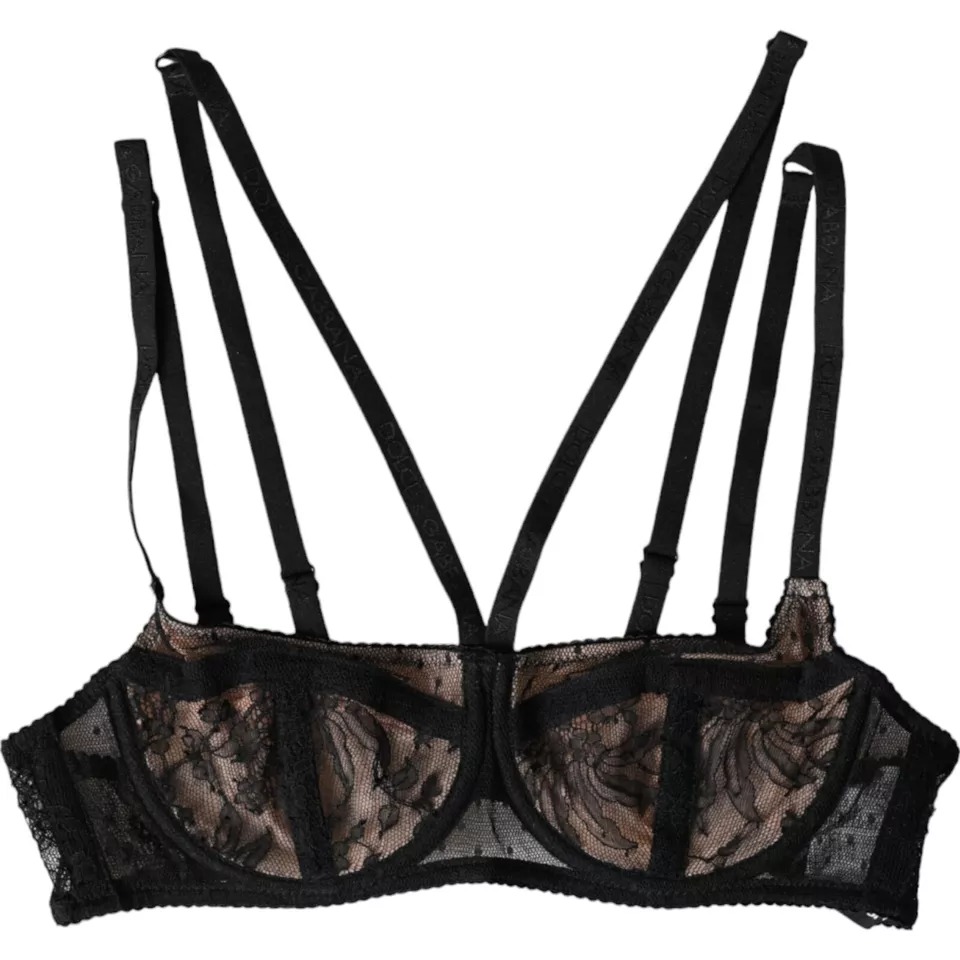 

Черное кружевное нейлоновое нижнее белье Balconcino Bra Dolce & Gabbana