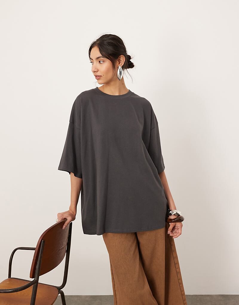 

Антрацитовая футболка oversize премиум-класса ASOS EDITION