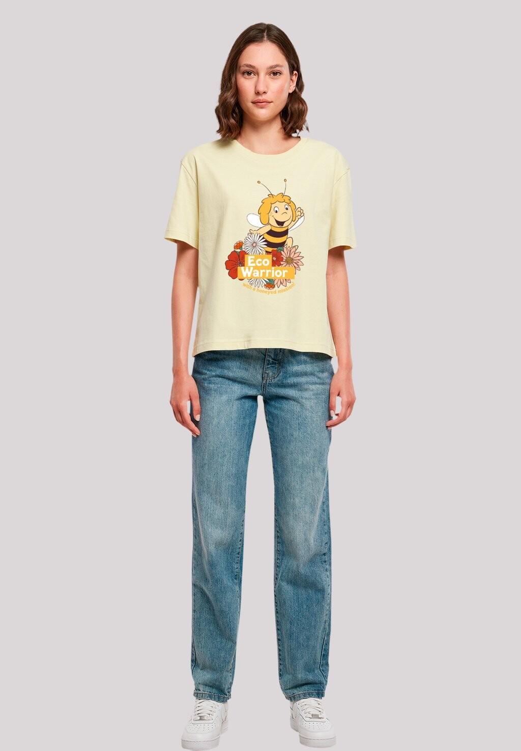 

Футболка с принтом DIE BIENE MAJA WARRIOR HEROES OF CHILDHOOD F4NT4STIC, желтый