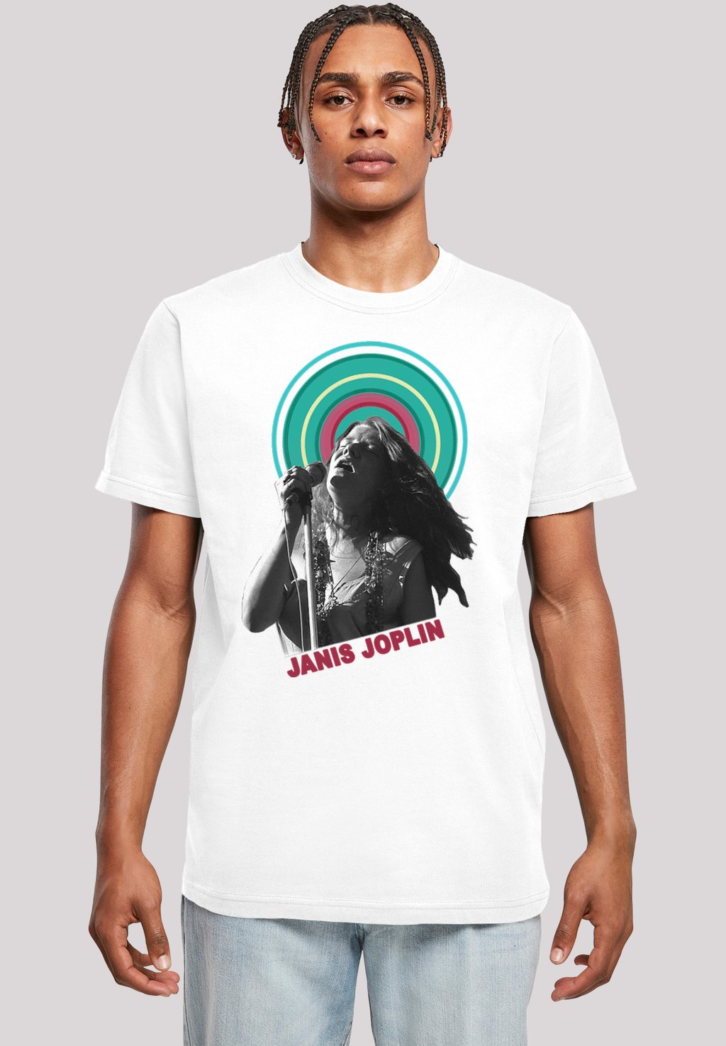 

Футболка с принтом JANIS JOPLIN HALO PHOTO F4NT4STIC, белый