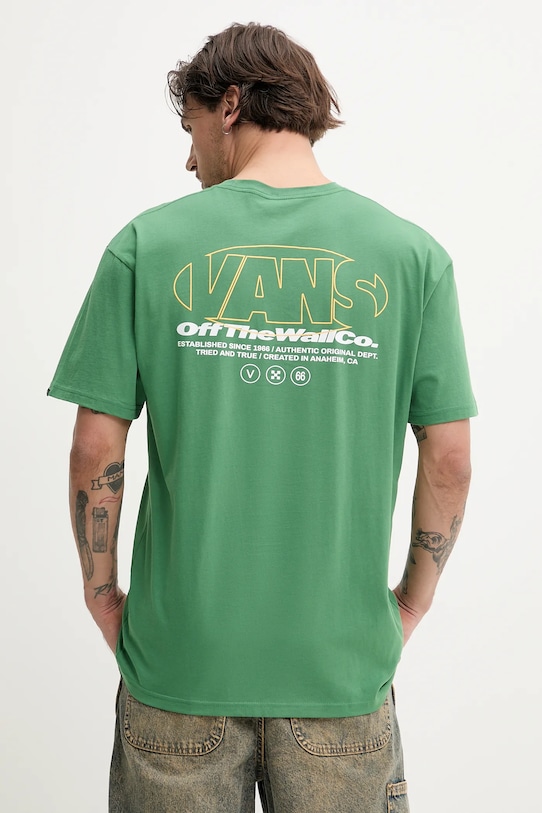 

Хлопковая футболка Vans, зеленый
