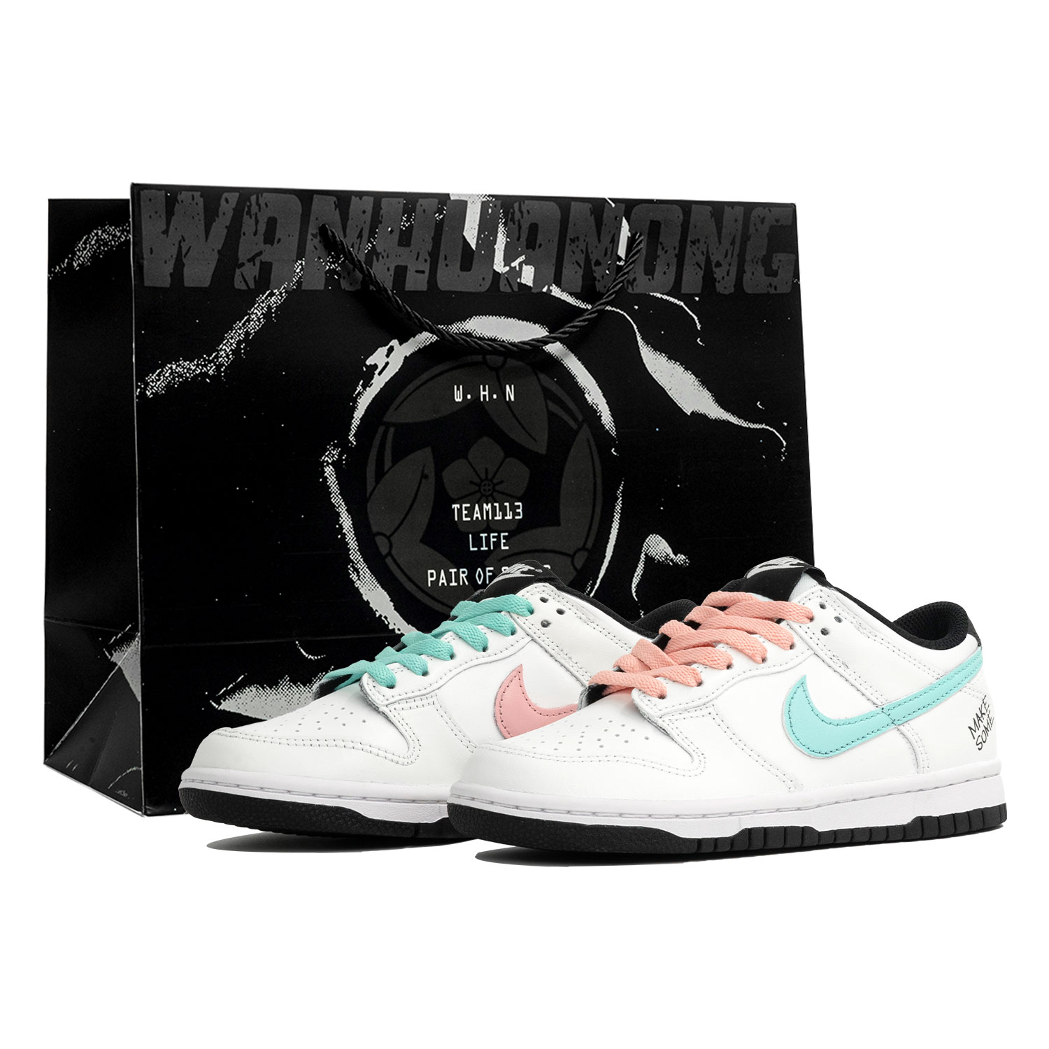 Nike Кроссовки для скейтбординга Dunk унисекс, низкие, красные/зеленые