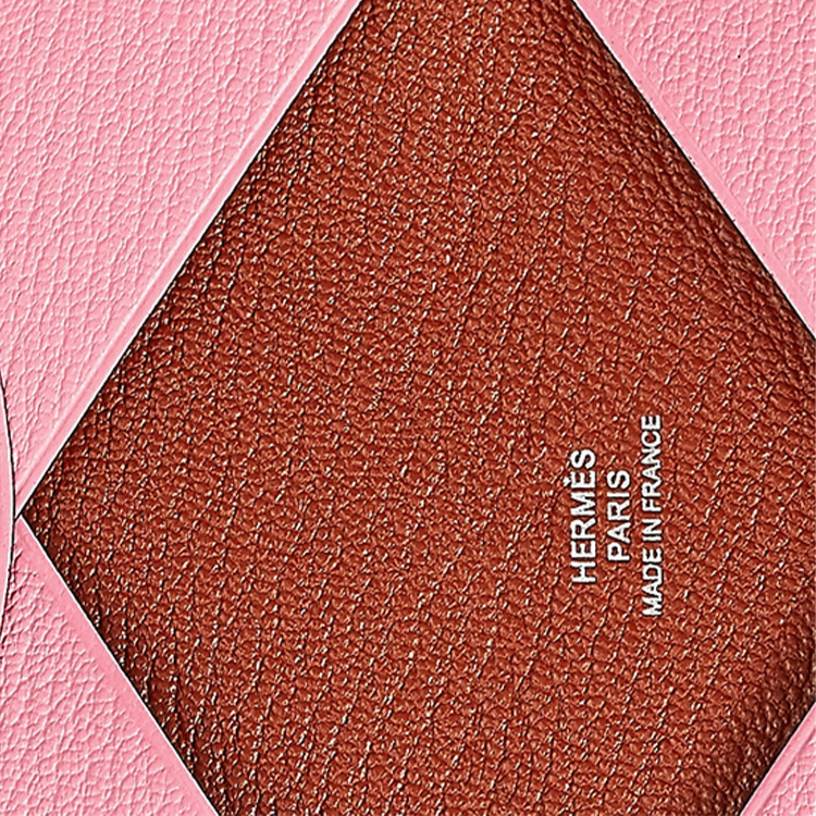 HERMES Кошелёк из кожи калмыцкой козы для женщин розово-кирпичный — фото 3
