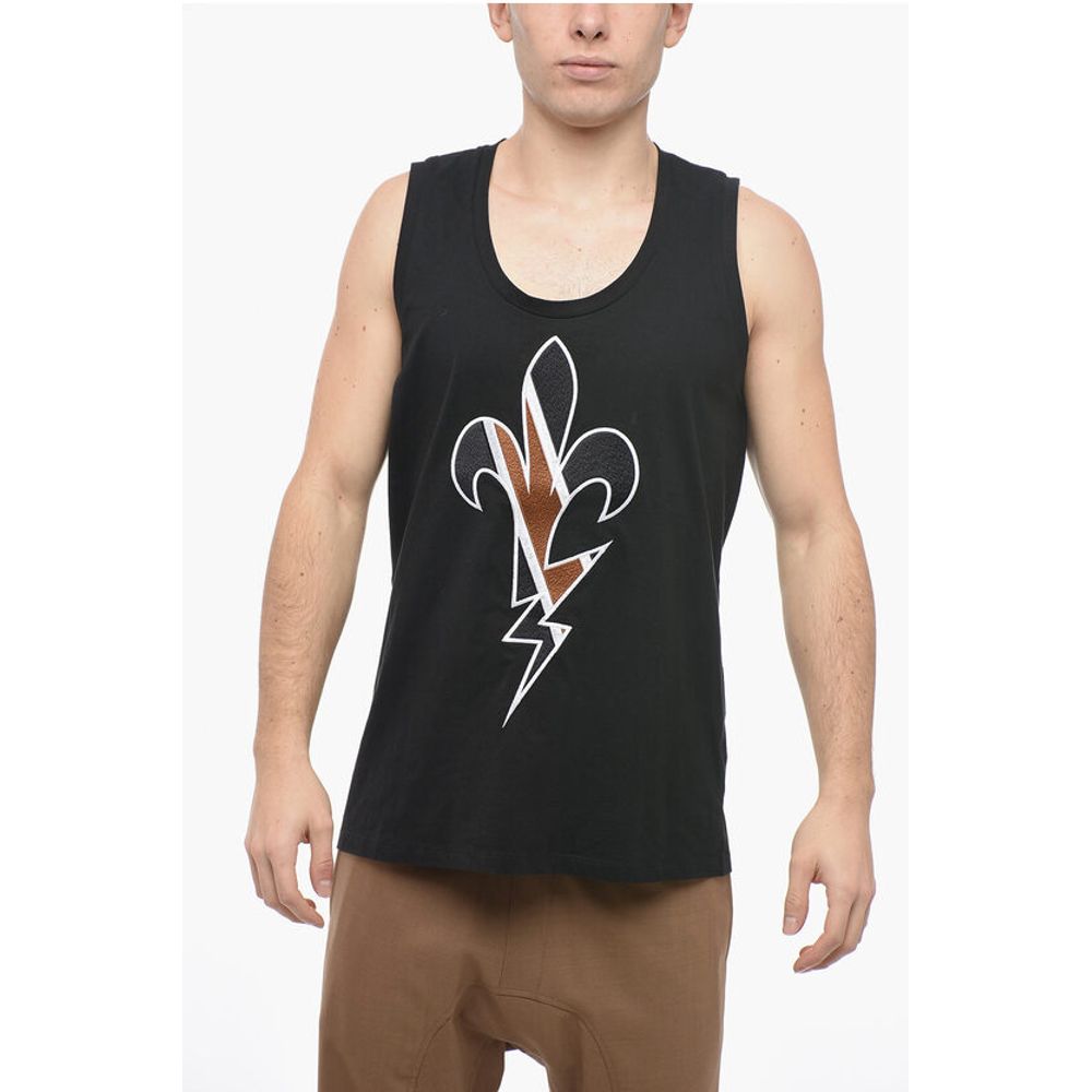 

Вышитая майка FLEUR-DE-THUNDER Neil Barrett, Black