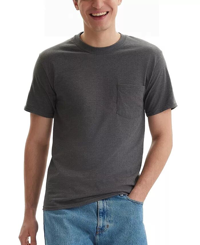 

Футболка с карманами унисекс Beefy-T, 2 шт Hanes, серый