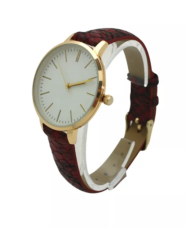 

Часы с красным кожаным ремешком и принтом змеи Olivia Pratt, red