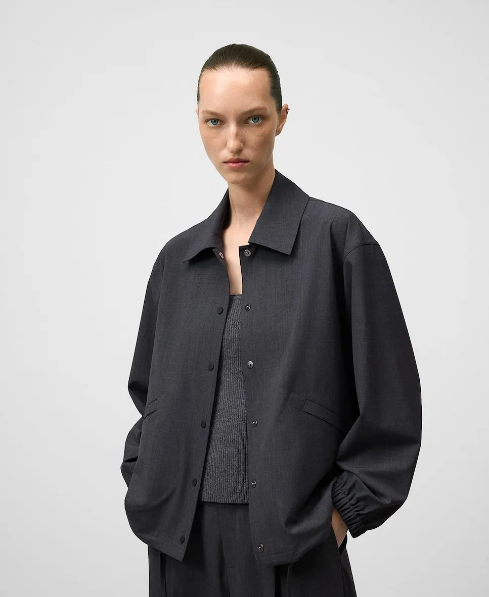 

Женская рубашка с регулируемым низом и застежкой на кнопки Adolfo Dominguez, темно-серый