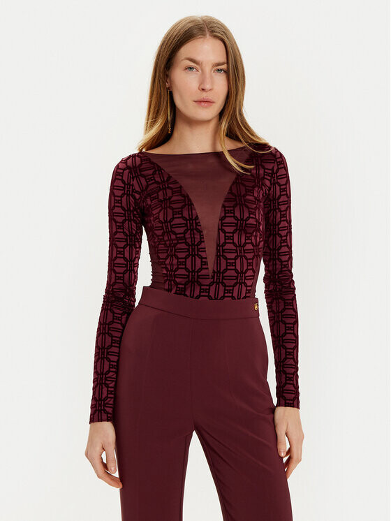 

Боди облегающее Elisabetta Franchi, красный