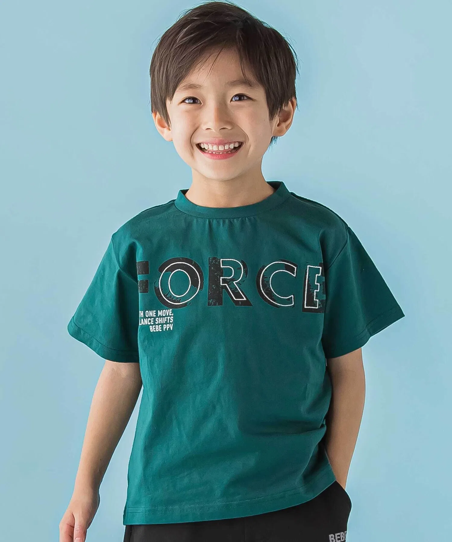 Футболка для мальчиков BeBe Petits Pois Vert FORCE с принтом зелёная