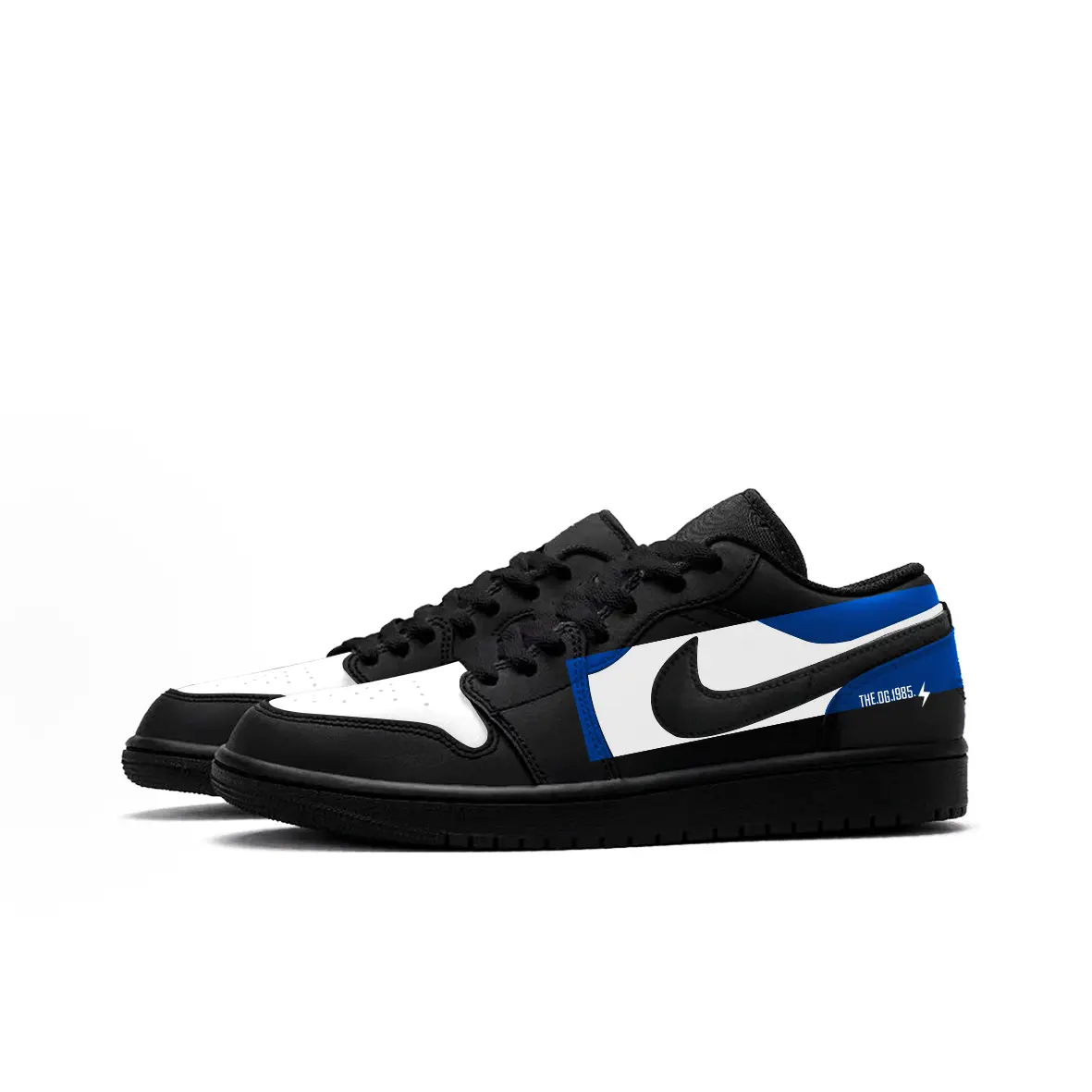 Jordan Air 1 Low top Vintage баскетбольные кроссовки мужские черно-бело-синие — фото 4
