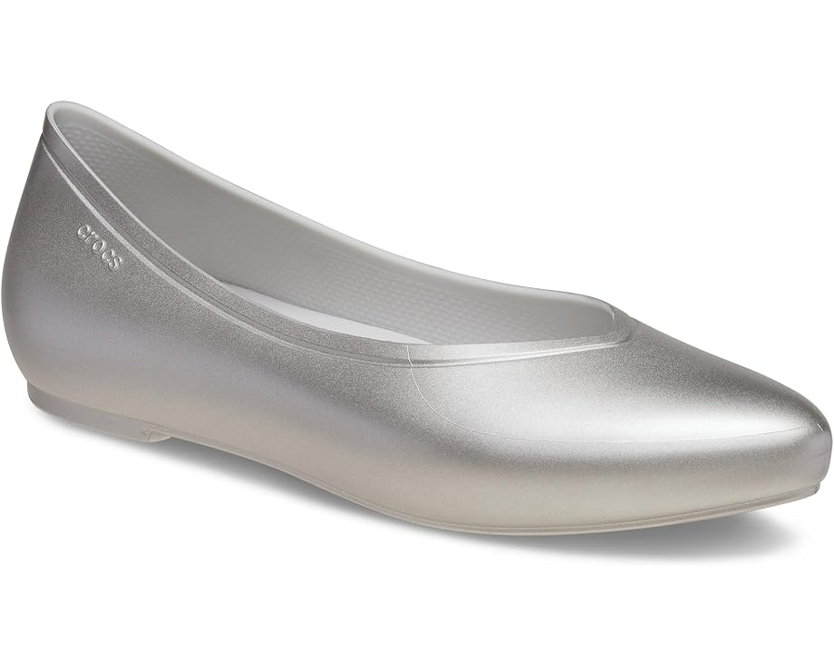 

Туфли на плоской подошве Crocs Brooklyn Pointed Flat, цвет Silver Metallic