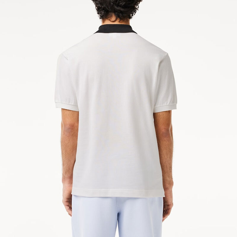Рубашка поло мужская белая/черная Lacoste, белый/черный — фото 3