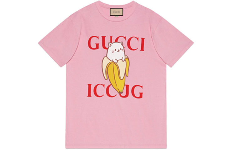 

Футболка женская Gucci с мультяшным принтом, розовый