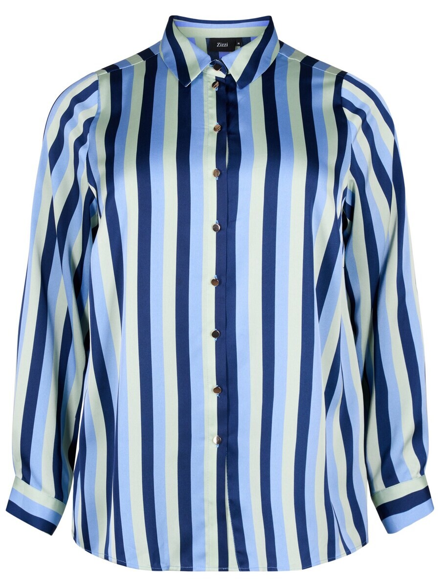 

Рубашка Zizzi Blouse, темно-синий/светло-синий