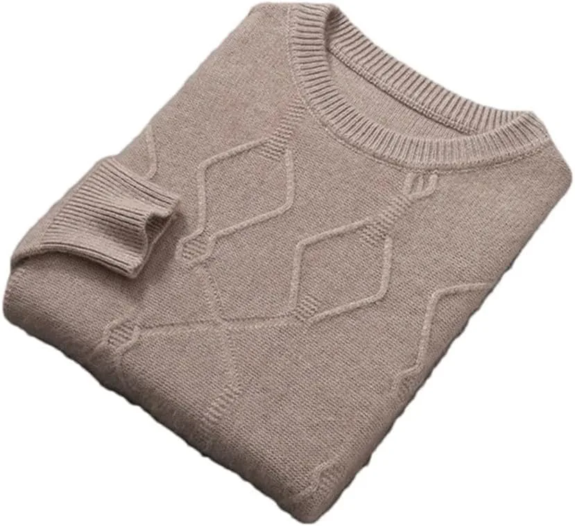 

Мужской джемпер Hamthuit из кашемира, O-образный вырез, вязаный пуловер свободного кроя, однотонный