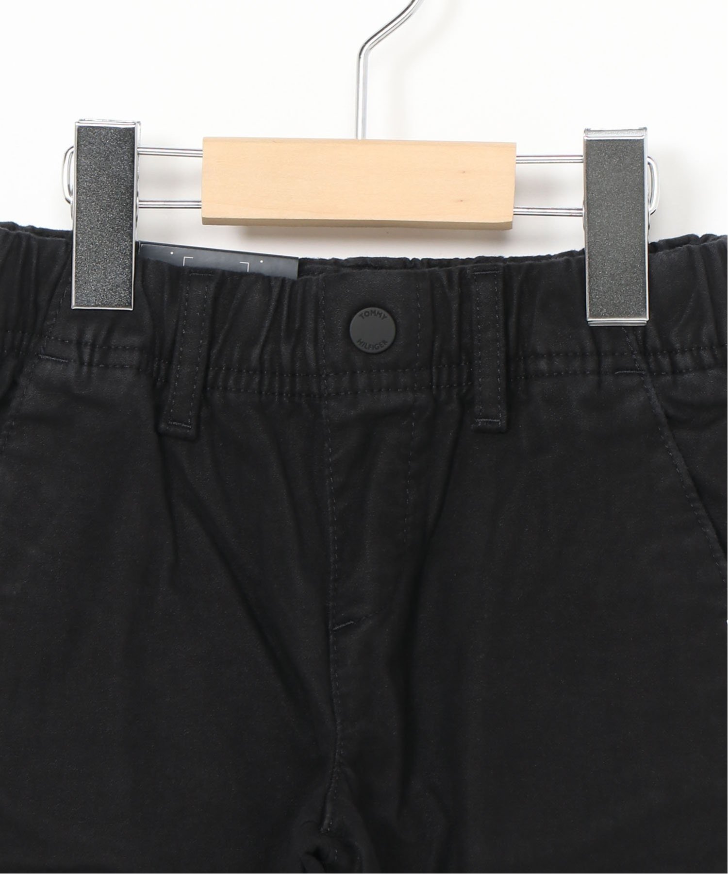 (K) Детские брюки TOMMY HILFIGER с эластичным поясом и начесом, Black — фото 2