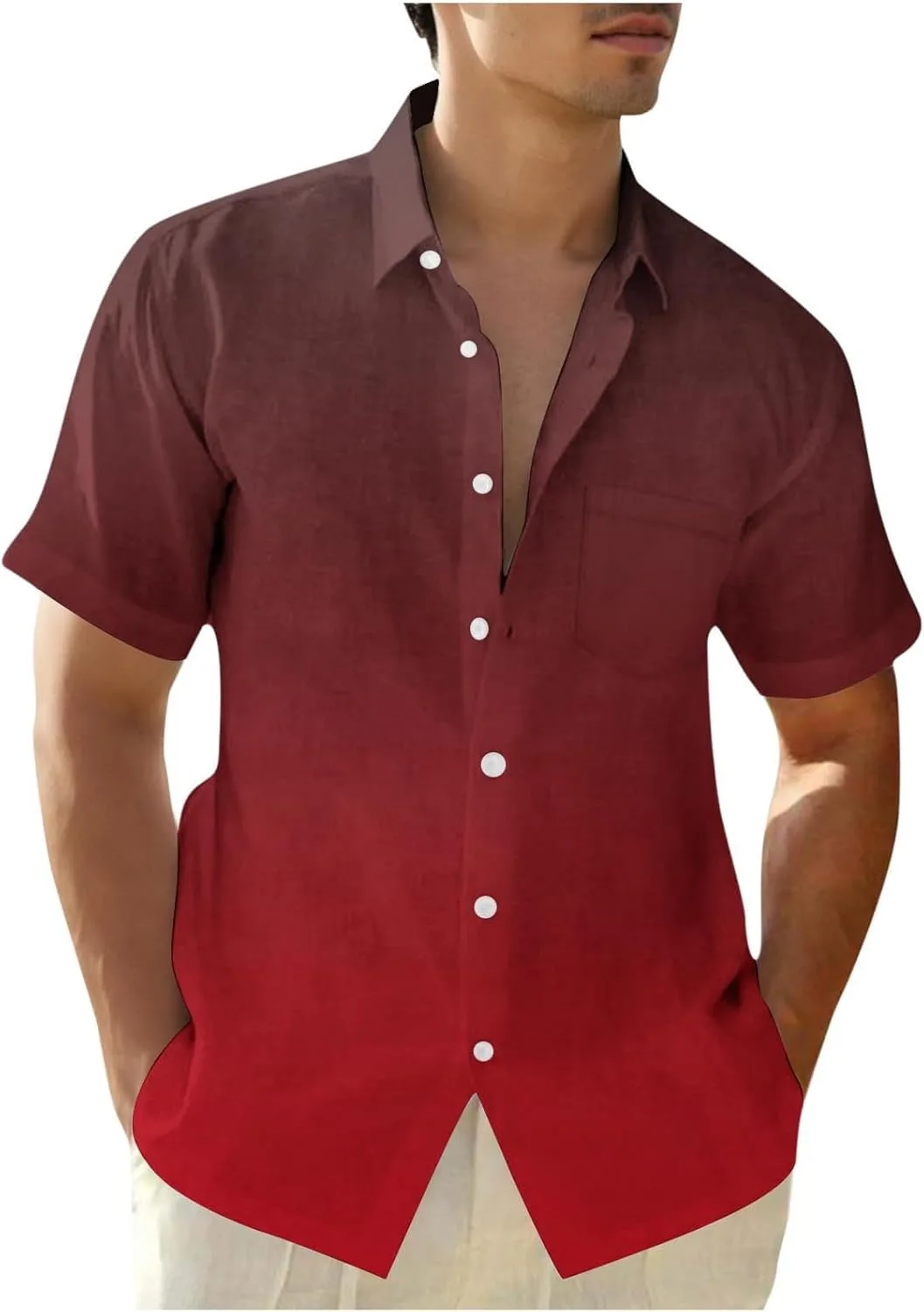 

Мужская рубашка с коротким рукавом Casual Gradient Color