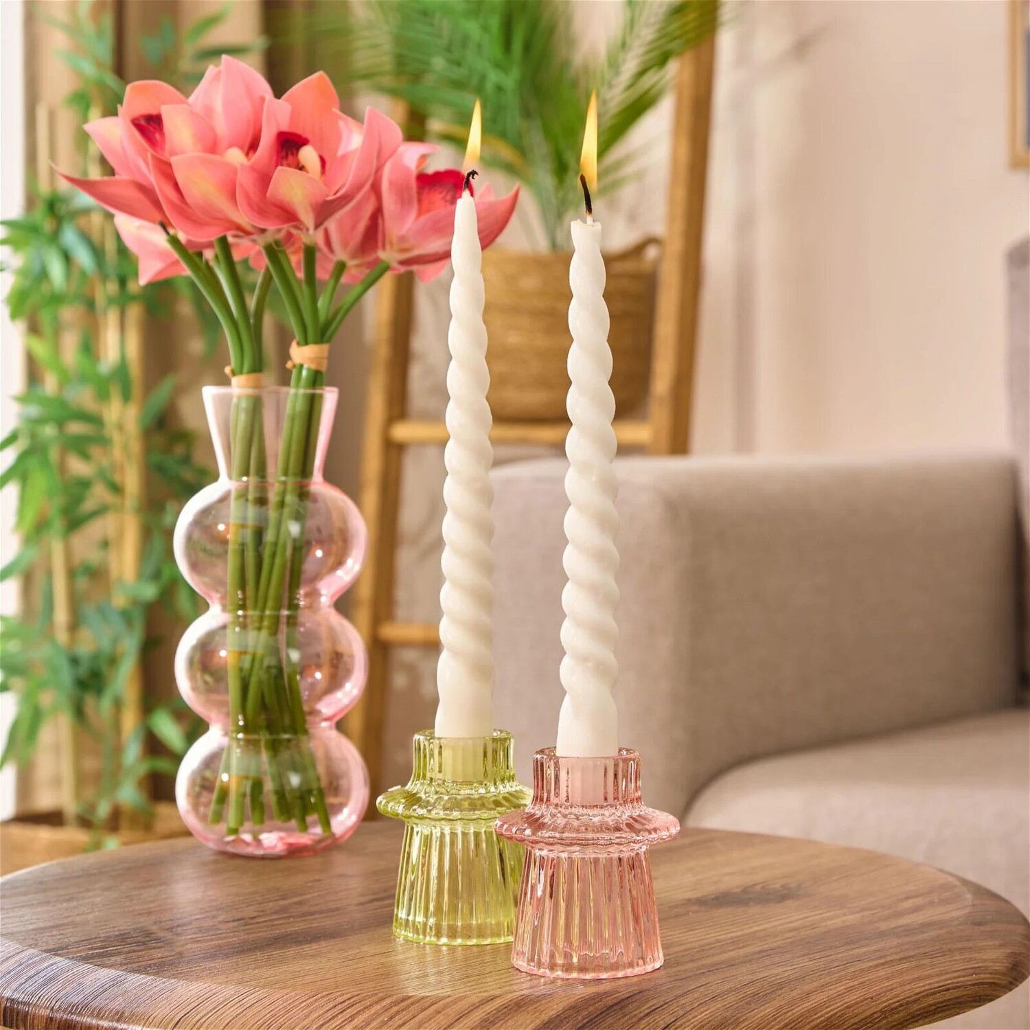 

Evidea Deco Thin Twisted 2 Candlestick Свеча - Белый - 21 см