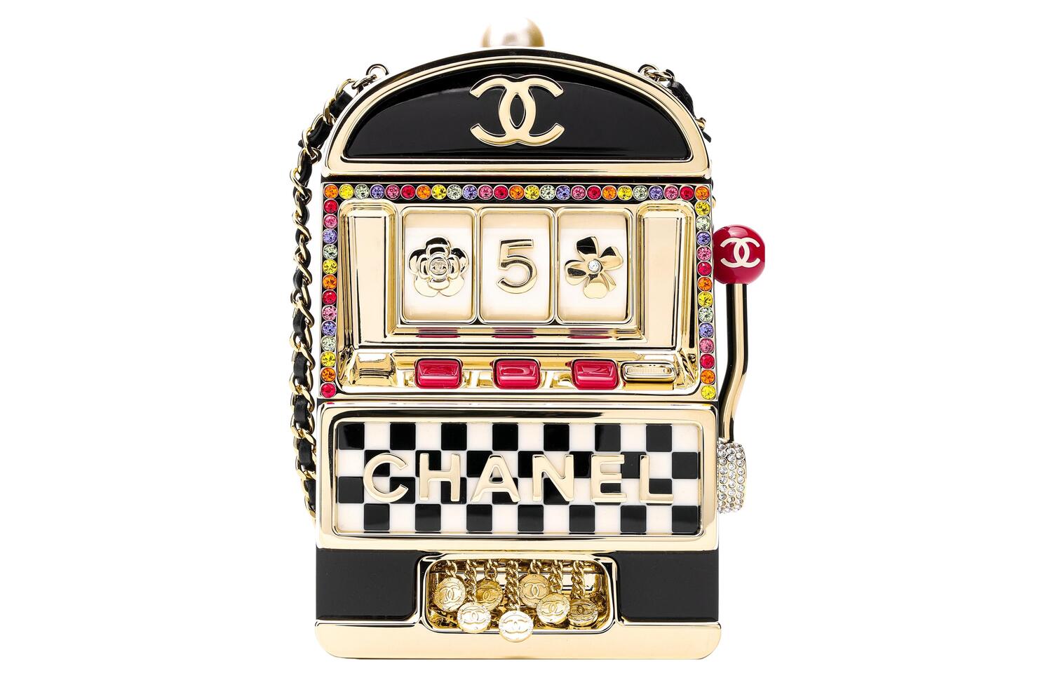 

Chanel Сумка через плечо 23C Early Spring Gold Coin Collection из смолы со стразами, женская, черно-золотая