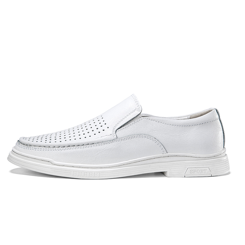 

PAIBLOKS Мужские повседневные туфли белые перфорированные, цвет White-Perforated