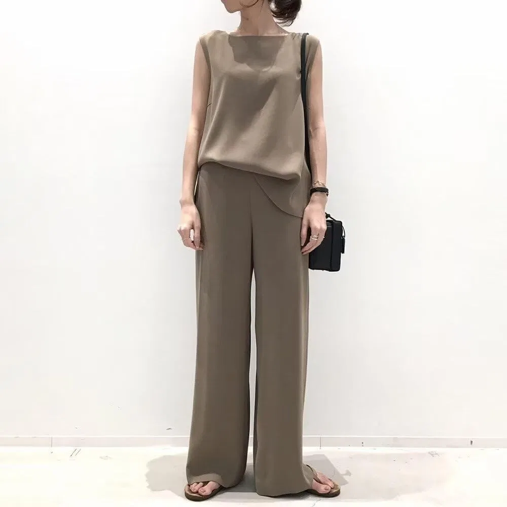 Костюм двухпредметный, sleeveless, из коллекции Amandpm, бежевый — фото 3