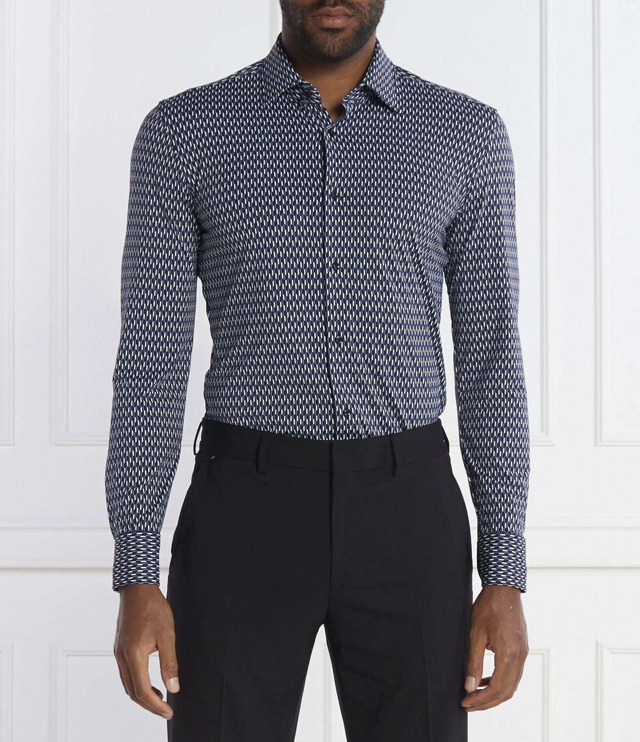 

Рубашка BOSS BLACK P-HANK Slim Fit, темно-синий