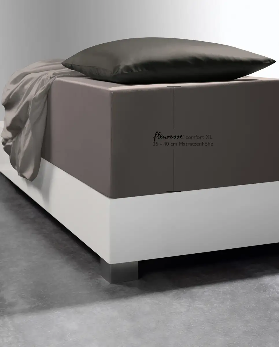 

Простыня флересс "Comfort XL", трикотаж Мако, для матрасов высотой до 40 см, простыня плоская, простыня на подгонке Fleuresse 140-160х200-220 см, 1 шт., цвет espresso