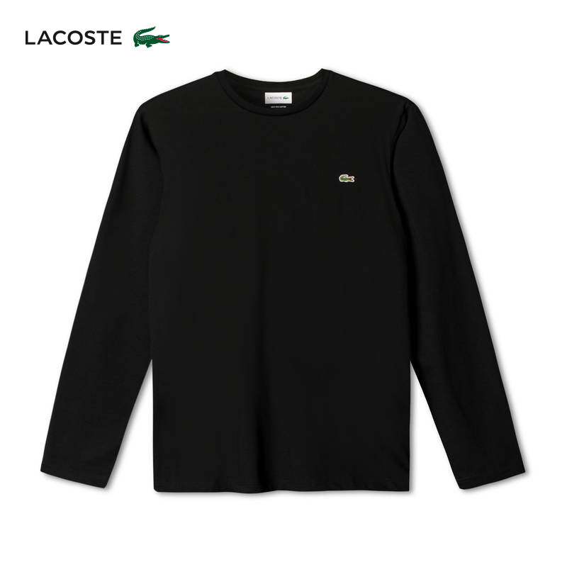 

Футболка мужская Lacoste с круглым вырезом и длинными рукавами, черный