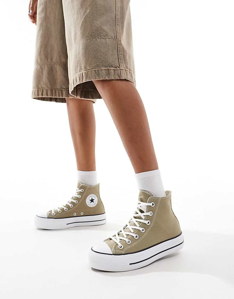 

Converse – Chuck Taylor All Star Lift Hi – кроссовки в цвете Grün