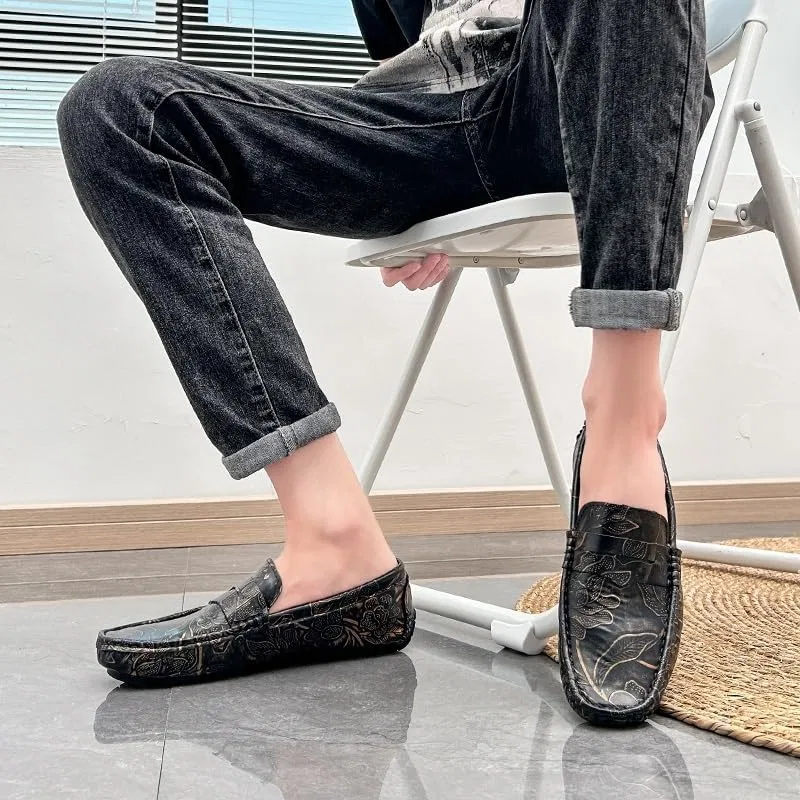 Лоферы с принтом Nubuck Leather, Black Gold SayfuR — фото 2