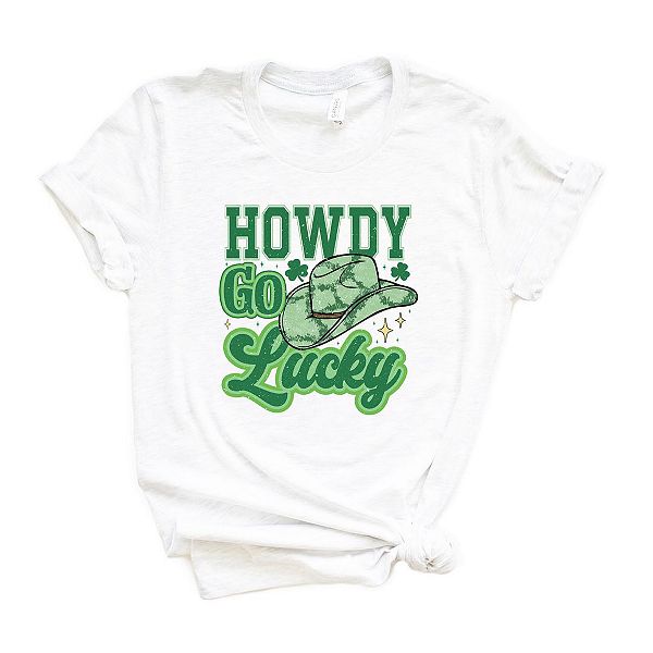 

Футболка с принтом Howdy go lucky cowboy hat Simply Sage Market, White