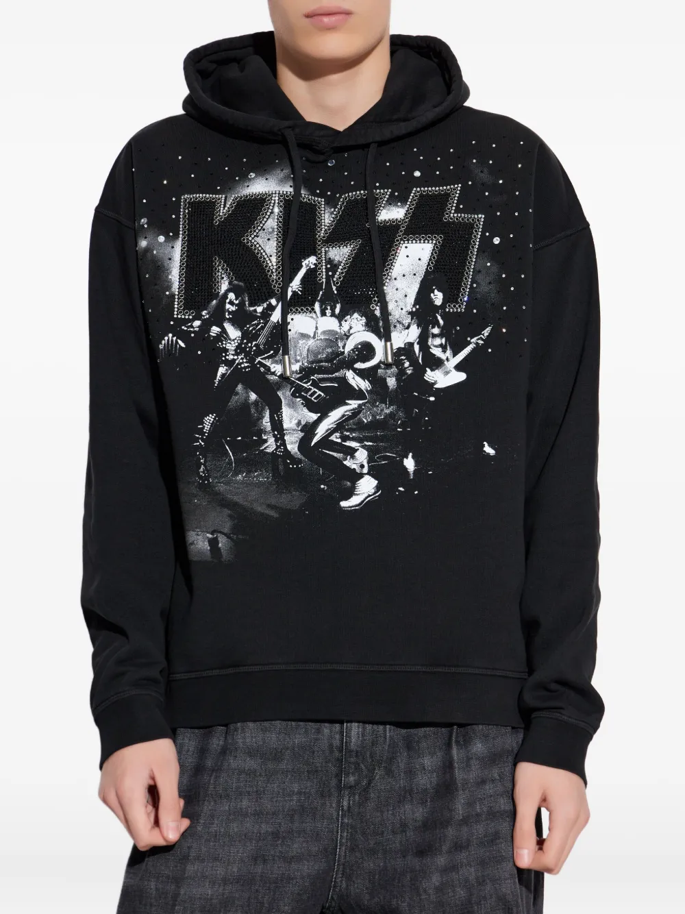 Декорированное худи из коллаборации с Kiss Dsquared2, черный — фото 3