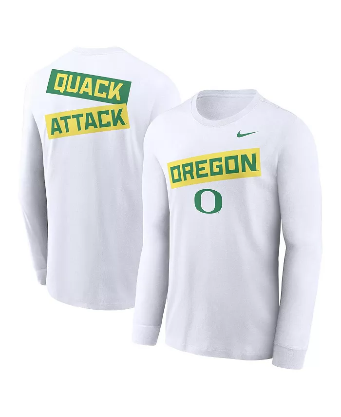 

Мужская белая футболка с длинным рукавом Oregon Ducks Two-Hit Classic Location Nike