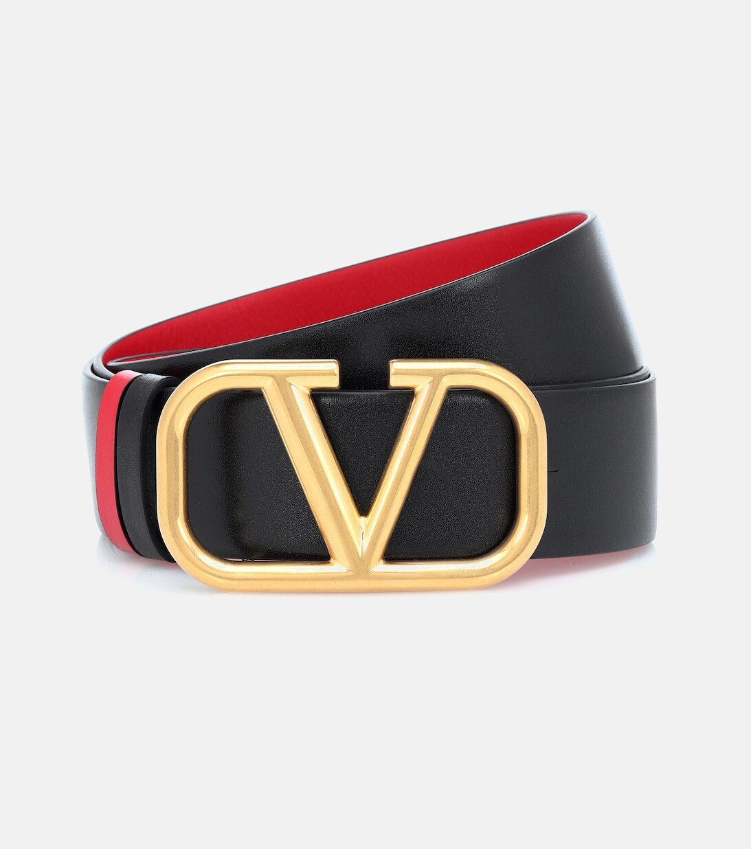 

Двусторонний кожаный ремень Valentino Garavani VLOGO Valentino Garavani, черный