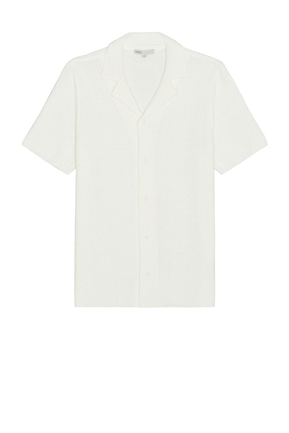 

Хлопковая текстурированная рубашка в стиле кэмп Onia, White