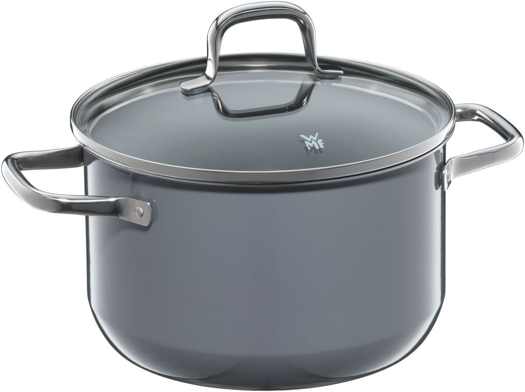 

Кастрюля WMF Fusiontec Essential, большая, 20 см, стеклянная крышка, индукционная кастрюля для мяса, 3,7 л, высокотехнологичная керамика, устойчивая к царапинам, без покрытия, серая, сделано в Германии
