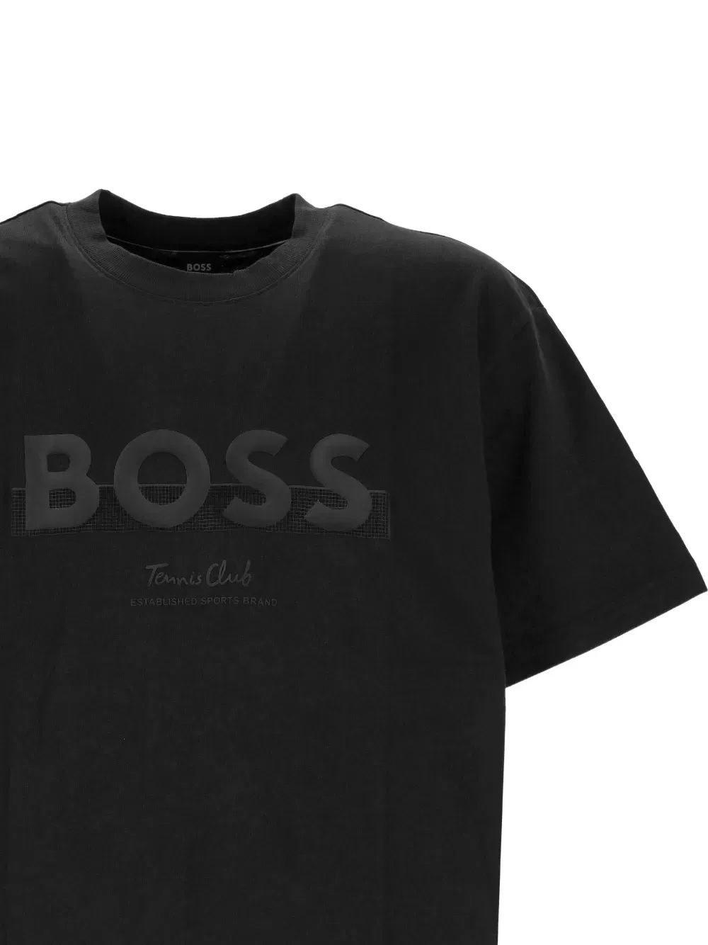 Футболка с круглым вырезом и логотипом Boss, черный — фото 3