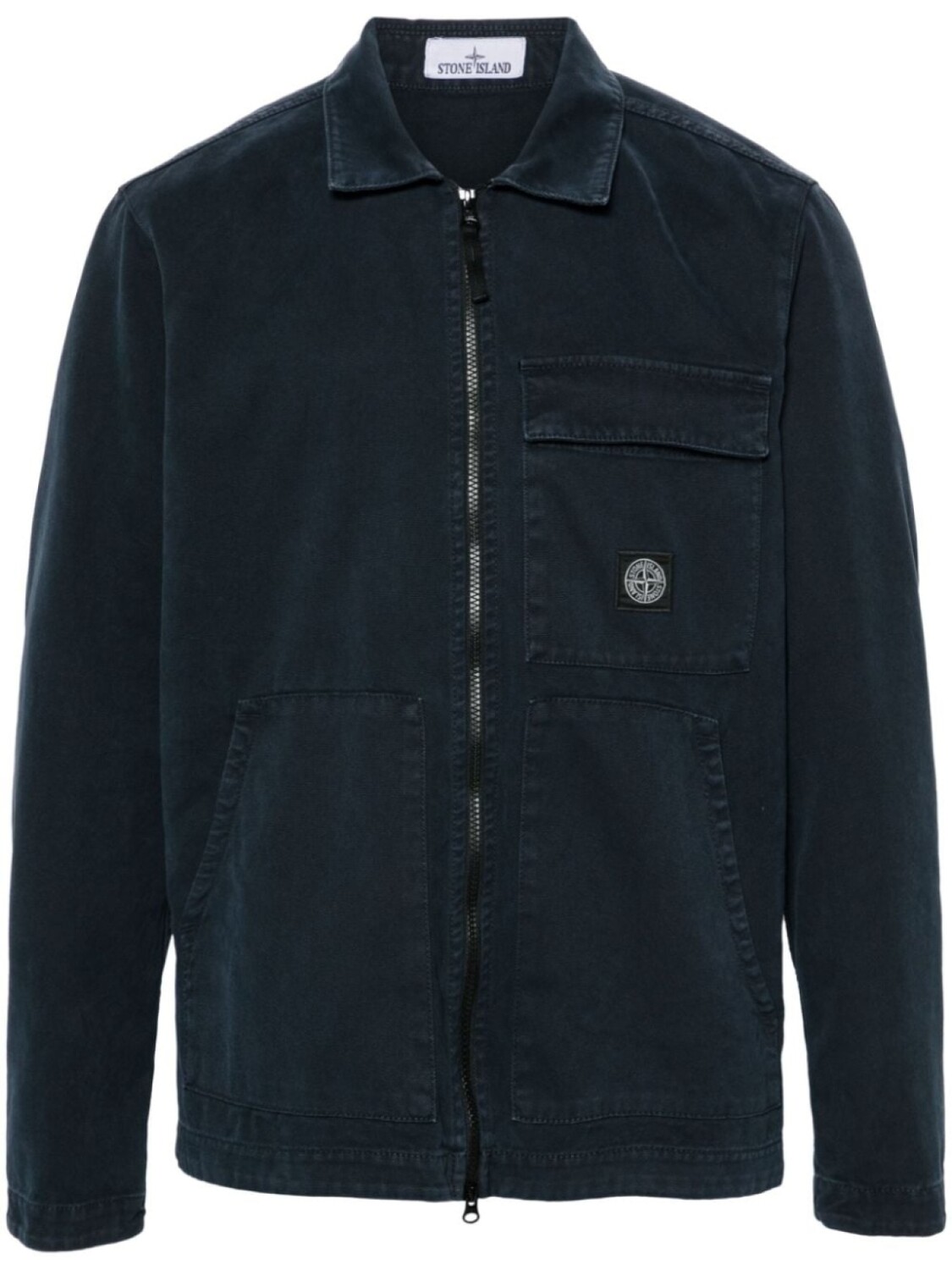 

Stone Island куртка-рубашка с нашивкой Compass, синий