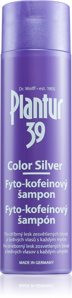 

39-Цветный серебристый шампунь с кофеином для нейтрализации желтизны Plantur, 250 мл