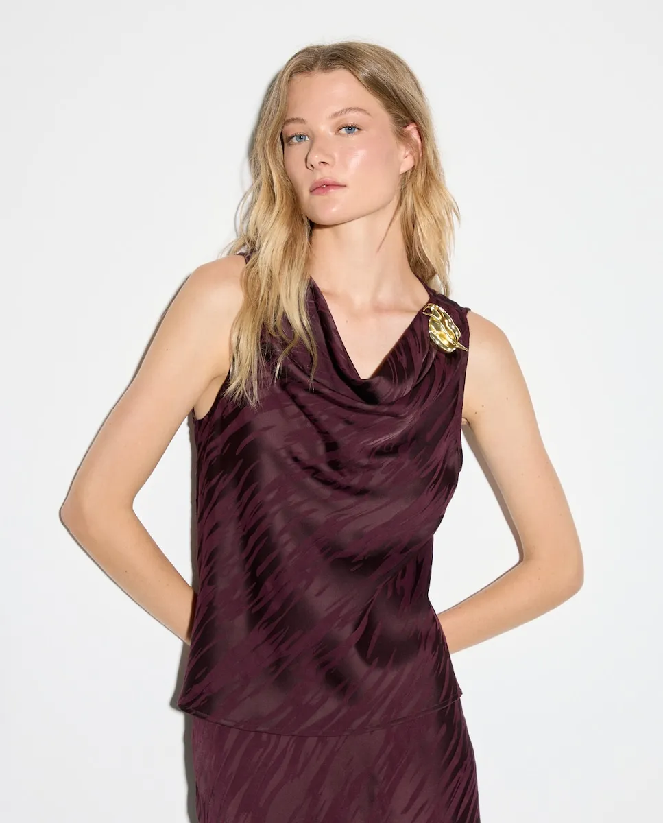 

Женский однотонный топ без рукавов Woman El Corte Inglés, бордовый