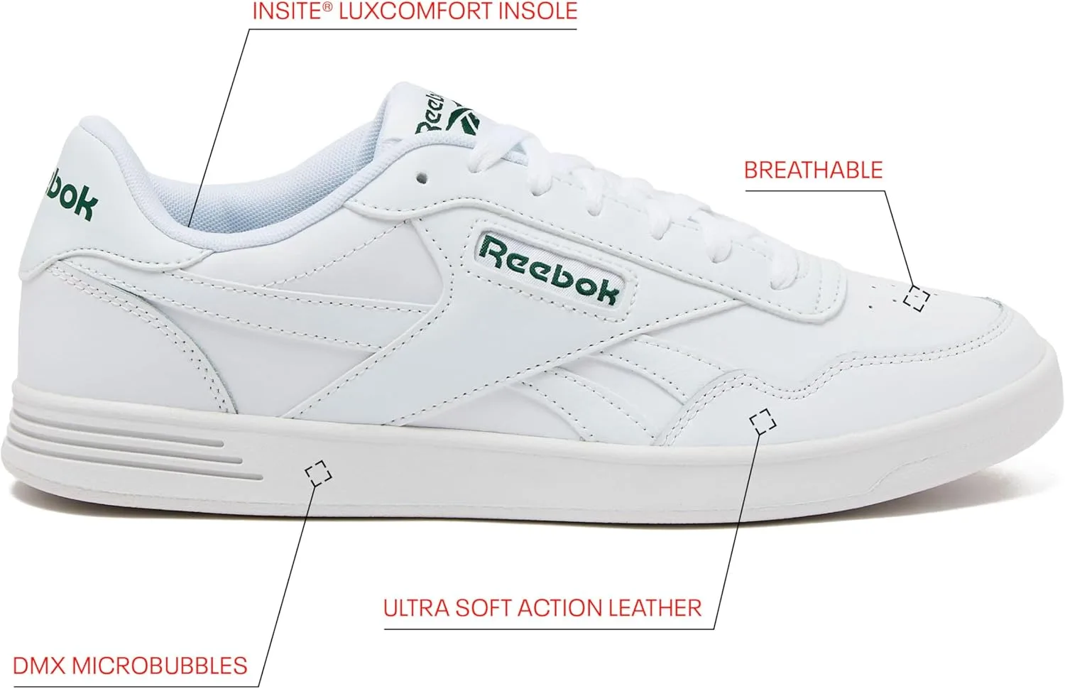 Кроссовки Women's Court Advance Reebok, белый/серый — фото 2