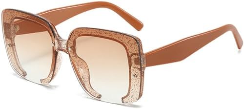 

Солнцезащитные очки 2027 года для женщин и мужчин, модные солнцезащитные очки в крупной оправе, защита от УФ-излучения UV400, цвет коричневый чай, один размер MTZJH, One Color