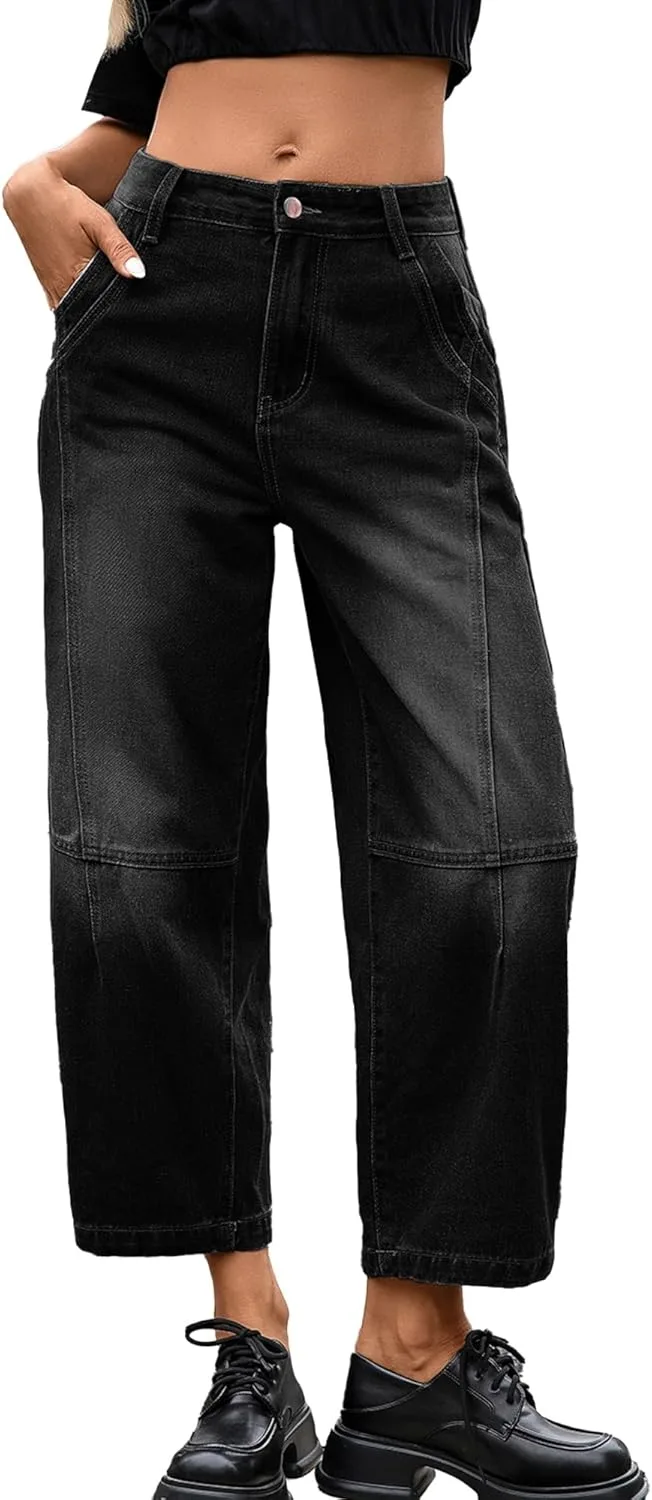 

Джинсы Barrel для женщин Mid Waisted Baggy Wide Leg